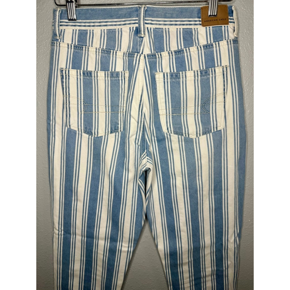 Women's American Eagle Blue & White Striped Jeans Size 4 - Picture 5 of 7